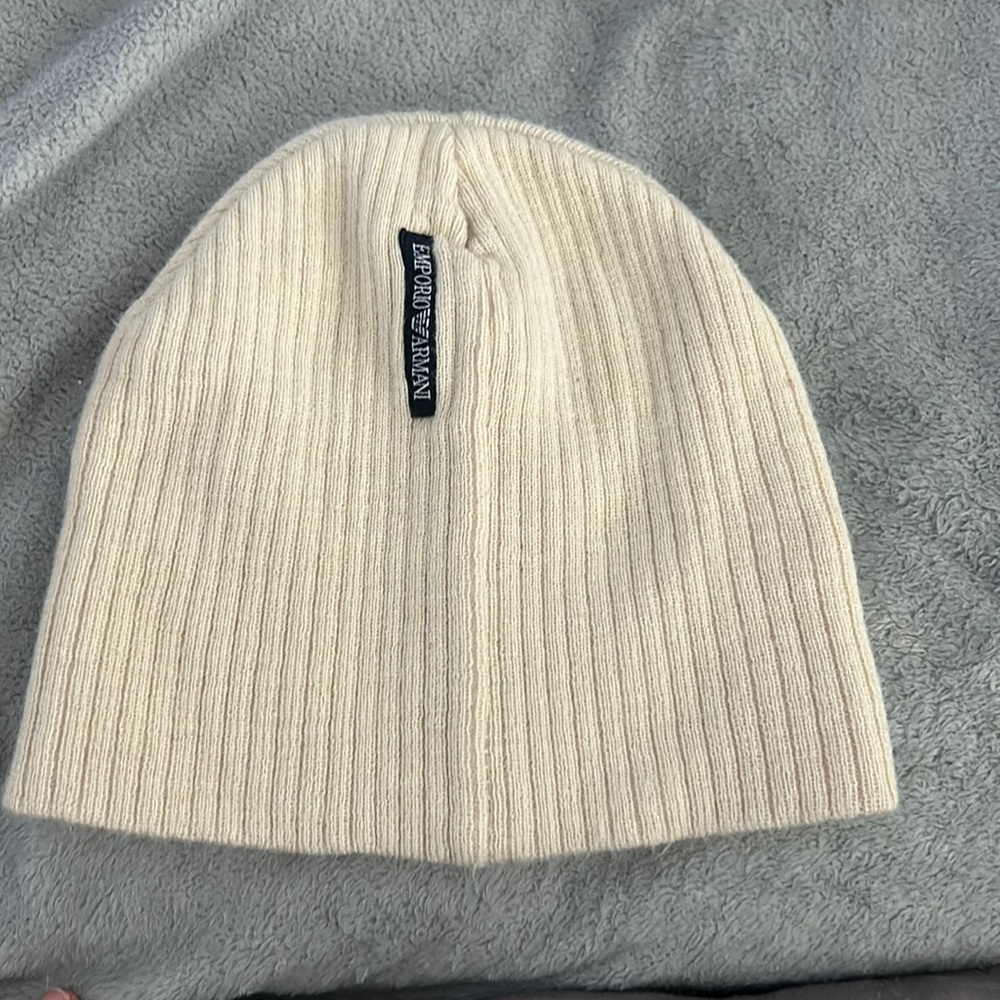 Beige / Cream Armani Beanie
